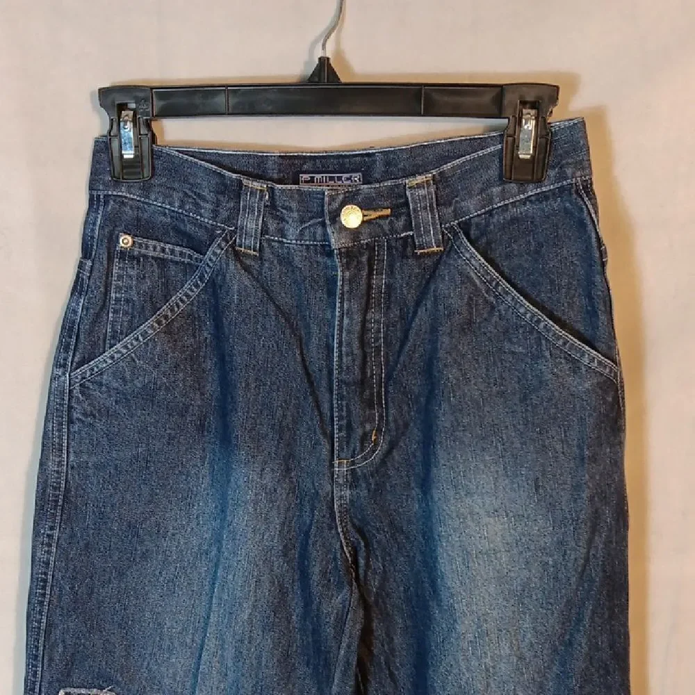 Blue Denim Jeans with Embroidered Logo